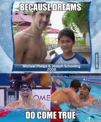 On tuesday, failing to advance to the next round as he turns his attention . Joseph Schooling Beats Michael Phelps In 100m Butterfly And Wins Singapore S First Ever Olympic Gold Swimming Jokes Swimming Memes Swimming Motivation