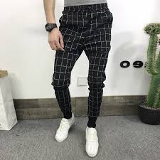 Black And White Check Pants Mens 2019 Men S Black Square Plaid Casual Pants Everboo Mens Pants Fashion Pants Outfit Men Mens Fashion Casual Outfits