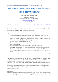 Maybe you would like to learn more about one of these? Pdf The Nature Of Healthcare Costs And Financial Risk In Commissioning