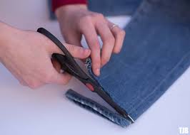 These jeans are delightfully snug at my ankle but require me to pull them off inside out, instead of simply stepping out of them. Denim Diy How To Do Raw Frayed Hem Jeans The Jeans Blog