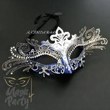 Masquerade Venetian Luxury Metal Eye Blue Silver Blue And Silver Silver Mask Silver Masquerade Mask