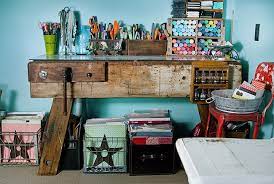 I used an old yard stick as a bar to hang small tin buckets. Craft Room Vintage Style Everythingetsy Com