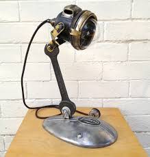 This is just one of probably a thousand ideas for using them. Upcycled Lighting From Vintage Motorcycle Desk Lamp Id Lights