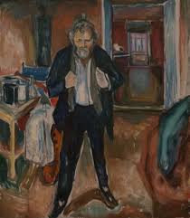 эдвард мунк Self Portrait Between The Clock And The Bed Edvard Munch Sleepless Night Self Portrait In Inner Turmoil 1920 Edvard Munch Art Artist