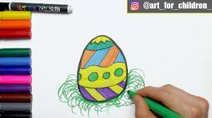 Comment dessiner un oeuf de Pâques pour les enfants | Livre de coloriage  pour les tout-petits - YouTube
