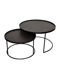 Choose from glass topped, wood or metal. Notre Monde Round Tray Tables Set Of 2 Harrods Com Nesting Coffee Tables Round Metal Coffee Table Round Nesting Coffee Tables