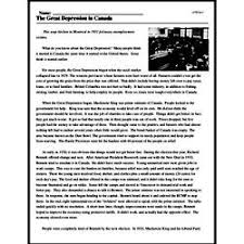 About this quiz & worksheet. The Great Depression In Canada Edhelper
