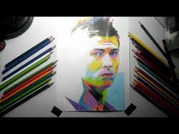 Menggambar Wpap Cristiano Ronaldo Cr7 Dengan Pensil Warna Youtube Wpap Pop Art Art