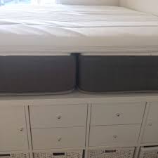 ikea hack 大容量収納付き クイーンサイズベットの作り方 sugarbaby s ownd インテリア 収納 カラーボックス ベッド 作り方 ベッド の 作り方