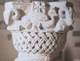 St Takla Org Image Two Zone Type Basket Shaped Capital Decorated With Plate Work Peacocks Fruit Bowls Crosses And Ram Heads Click Art Capitals Shapes