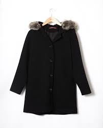 Hooded Coat Noir Gustin Comptoir Des Cotonniers