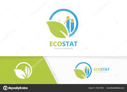 Vector Graph And Leaf Logo Combination Diagram And Eco