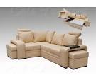 Real leather corner sofa bed with storage 
