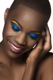 14 beautiful black women in blue makeup