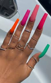 The colors of spring nails 2021 of all shades of blue will be on the verge. 29 Summer Aesthetic Nails Designs 2021 Multi Colored Aesthetic Nails