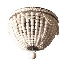 Get the best deal for wood flush mount chandeliers & ceiling fixtures from the largest online sponsored. Vintage Style Bowl Shape Flush Mount Ceiling Light 3 Lights Wood Beads Ceiling Light In White Blue Pink Beautifulhalo Com
