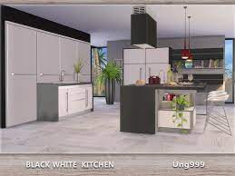 Sims 4 kitchen • download free and quality custom content for the sims 4 and the sims 3 | furniture sets and single objects Ung999 S Black White Kitchen Sims 4 Kitchen Black White Kitchen Modern Kitchen Set