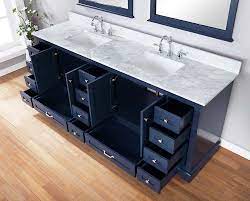 Double sink vanity vanity sink bath vanities vanity tops vanity units brown bathroom bathroom spa bathroom ideas master bathroom. Lexora Dukes 84 Double Vanity Color Navy Blue Carrara Marble Top