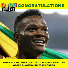 Omar McLeod wins Jamaica's 1st Gold at this years staging of the World  Championships!