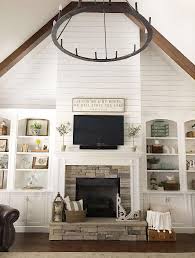 Maybe you would like to learn more about one of these? Living Room Shiplap Accent Wall Living Room With Vaulted Ceiling Exposed Beam Farm House Living Room Modern Farmhouse Living Room Rustic Farmhouse Fireplace