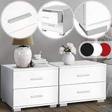 table de chevet lot de 2 40 x 40 x 35 cm avec 2 tiroirs en mdf melamine couleur au choix table meuble chambre table de chevet chambre a coucher contemporaine