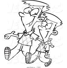 Two brothers, a 1929 german silent film, directed by mikhail dubson; Vector Of A Cartoon Big Brother Walking With His Little Brother Coloring Page Outline By Toonaday 17513