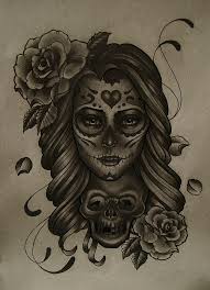 Mexican Girl Skull By Frah On Deviantart Skull Girl Tattoo Body Art Tattoos Sugar Skull Tattoos
