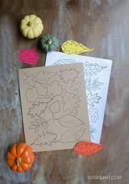 These free printable leaf coloring pages online are ideal for spending some quality time with your children on a beautiful fall evening. Free Printable Thanksgiving Leaves Coloring Page Sisters What