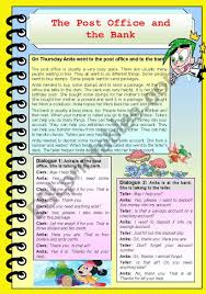 Should have opted for internet banking. The Post Office And The Bank Esl Worksheet By Gooya