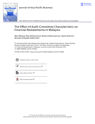 Finance bill 2020 was presented in lok sabha on 01.11.2020 and get passed in lok sabha on 23.03.2020.�. Pdf The Effect Of Audit Committee Characteristics On Financial Restatements In Malaysia