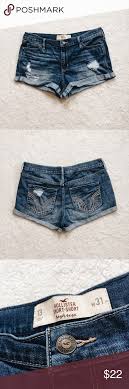 distressed high rise short shorts good condition hollister