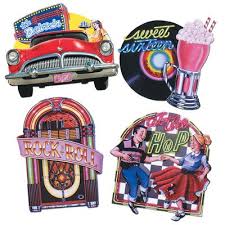 Party deko für jeden anlass: Rock Roll Mottoparty 50er Jahre Deko Motive 4 Stk Party Hop