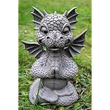 Figurine Statue De Dragon Lotus Meditation Yoga Pour Decoration De Jardin Statue De Dragon Dragon Fantastique Art A Theme Dragon