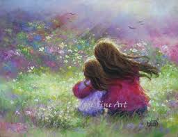 Mother Daughter Art Print Garden Mother Loving Mother Etsy In 2021 Mother Daughter Art Art Art Prints