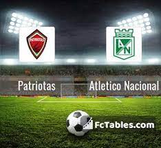 Aug 16, 2021 · the matchup between atletico nacional medellin and patriotas fc that is scheduled for 16.08.2021 is going to become one of the most exciting competitions between two strong and highly professional football teams. Patriotas Vs Atletico Nacional H2h 15 Aug 2021 Head To Head Stats Prediction