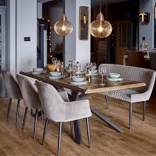 Get 5% in rewards with club o! Bronx 200cm Dining Table Bench 3 Grey Chairs Dining Room Industrial Grey Dining Tables Dining Table With Bench