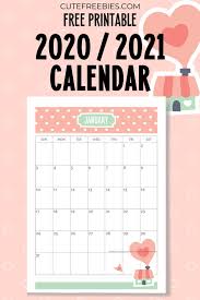 Free Printable 2020 2021 Calendar Super Cute Cute Freebies For You In 2020 Planner Calendar Printables Calendar Printables Monthly Calendar Printable