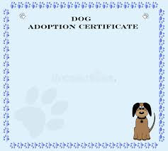 Potential adopters must follow our adoption process, which includes an adoption application, an interview, reference check and a home visit. Dog Adoption Certificate Stock Vector Illustration Of Copy 12967301