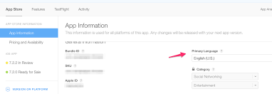 Change Primary Language In The New Itunes Connect Stack Overflow