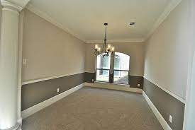 In rooms with a clear separation to the wall, such as a chair rail, painting the wall below the chair rail a darker color than above the chair rail adds drama as well as dimension. Pin On Remodeling Ideas