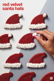 Red Velvet Santa Hats Recipe Target Recipes Cookies Recipes Christmas Christmas Snacks Xmas Cookies