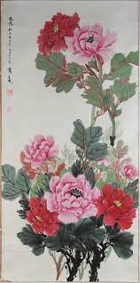 chinese scroll painting of flowers dec 12 2013 essex auction and estate services in ma peony painting flower painting chinese art painting