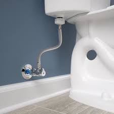 The tools and materials required to replace the pipes, including the pex lines, fittings, and the expansion tool, can all be found at home centers and plumbing supply houses. Sharkbite Click Seal 1 2 In X 7 8 In X 12 In Push To Connect Angle Stop Toilet Connector 24656 The Home Depot