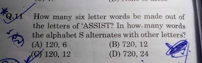 Ariel skelley / getty images an alphabet is made up of the letters of a language, arranged. How Many Six Letter Words Be Made Out Of The Letters Of Assist In How Many Words The Alphabet S Alternates With Other Letters A 120 6 B 720 12 120 12 D 720 24