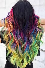 Black And Rainbow Hair Color 55 Fabulous Rainbow Hair Color Ideas Lovehairstyles Com Sarai Rounds In 2020 Rainbow Hair Color Rainbow Hair Ombre Rainbow Hair