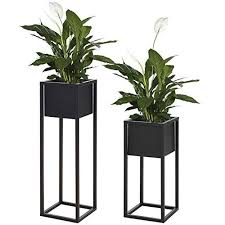 2er Set Blumentopfstander 21x21xh50cm Und 21x21xh70cm Metallstander In Schwarz Blumentopfhalter Pflanzkasten Unbek Pflanzkasten Pflanzen Blumen Regal