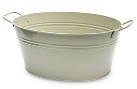We love the option to fill the water level up higher than many. Luxs Tin Bath Baby Posing Cream Enamel Wash Tub Luxs
