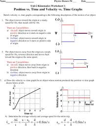 2 what is the average speed at 30 s? Unit 2 Kinematics Worksheet 1 Position Vs Time And Velocity Vs Time Graphs Pdf Free Download