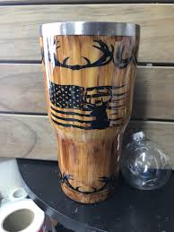 Antler Deer Flag Woodgrain Tumbler Wood Grain Tumblers Hunters Tumbler Cups Personalized Tumbler Cups Diy Yeti Cup Designs