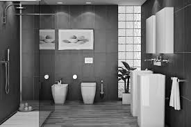 A darker shade of gray on the tile walls create a masculine appeal to this industrial bathroom. Bathroom Decor For Gray Walls Layjao